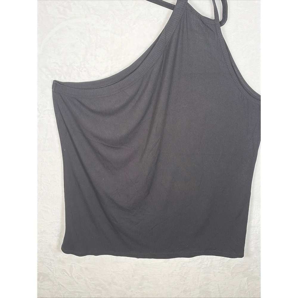 Torrid Womens Size 5 5X Black Ribbed One Shoulder Cut Out Cami Tank Top 40200126 - Picture 5 of 8